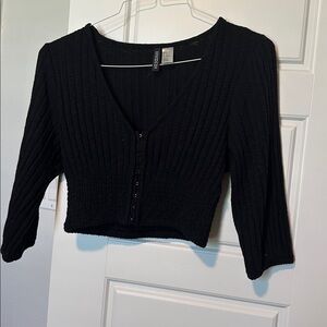 H&M Black Ribbed Knit Sweater